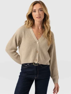 Soho Crop Cardigan - Beige