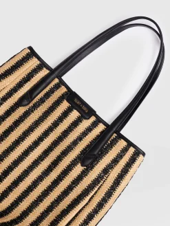 Stella Shopper Bag - Black Raffia