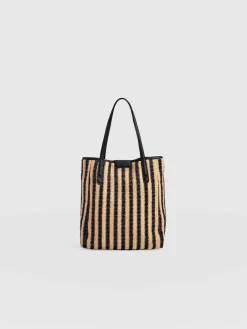 Stella Shopper Bag - Black Raffia