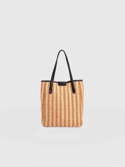 Stella Shopper Bag - Orange Raffia