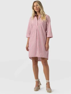 Stevie Shirt Dress - Red Stripe