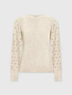 Suki Lace Hole Knit - Cream
