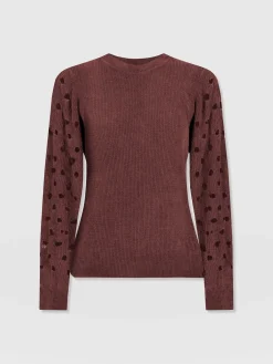 Suki Lace Hole Knit - Mauve