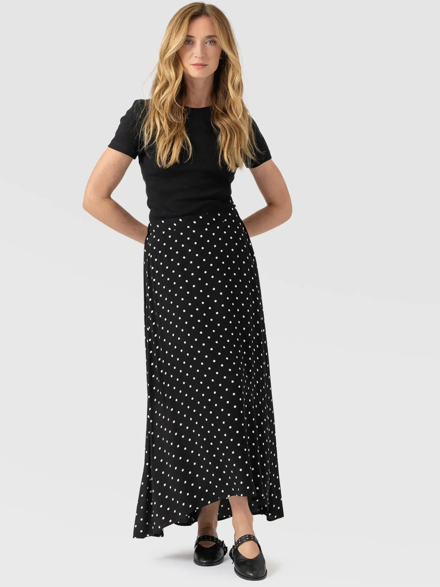Sutton Skirt - Black Polka Dot