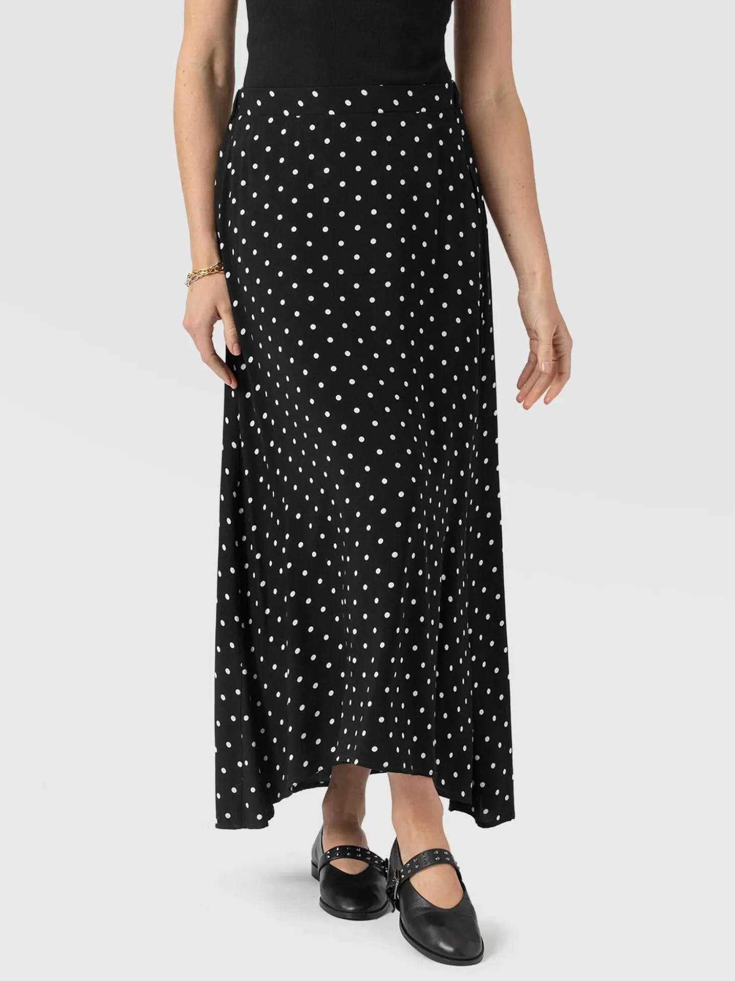 Sutton Skirt - Black Polka Dot