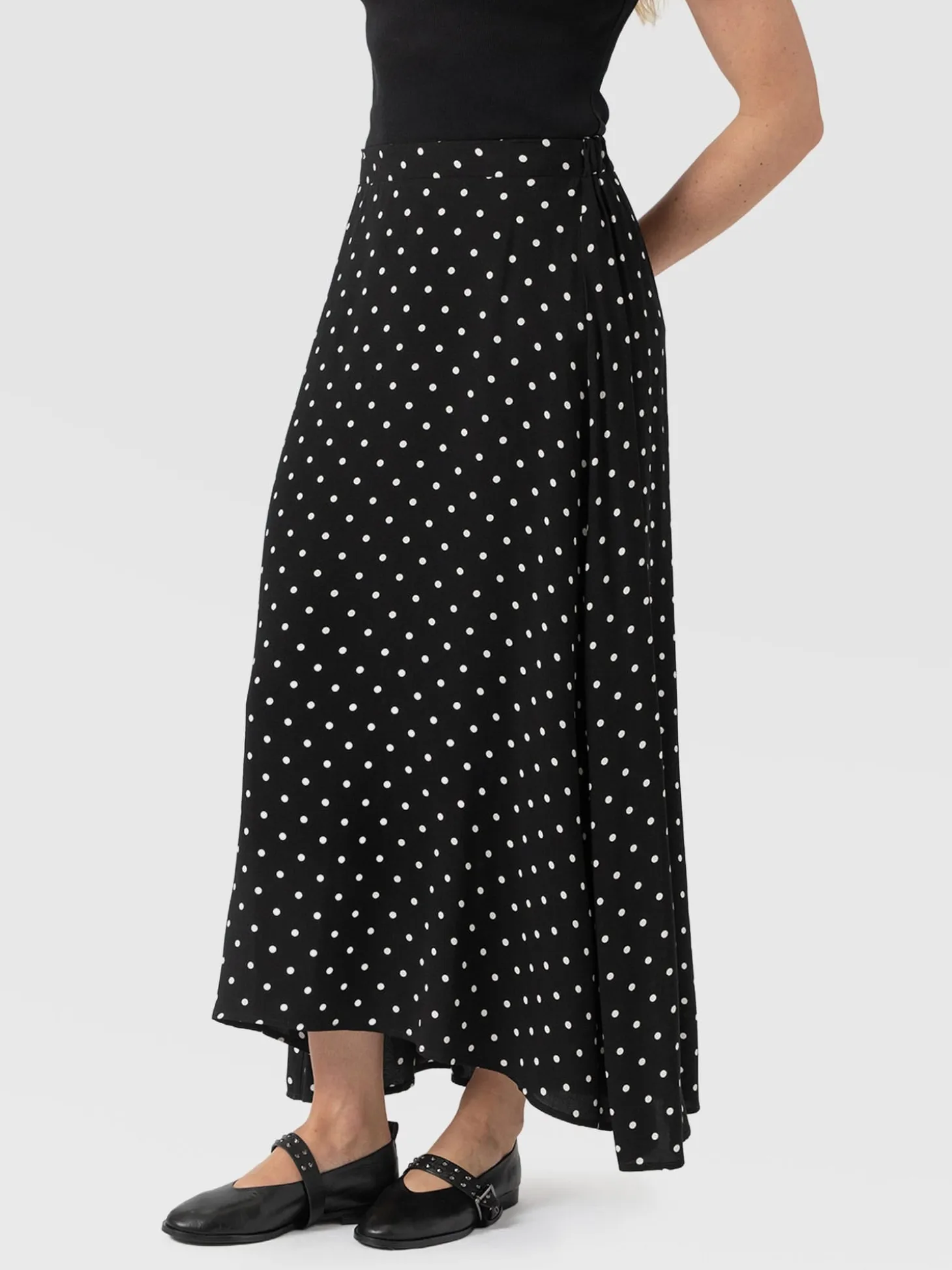 Sutton Skirt - Black Polka Dot