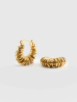 Swirl Hoop Earrings - Gold