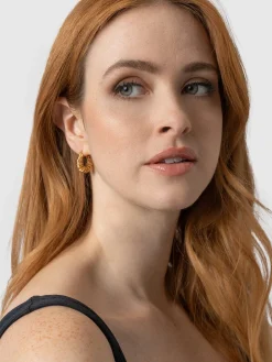 Swirl Hoop Earrings - Gold