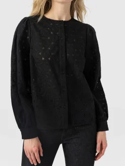 Tabitha Blouse - Black Broderie