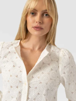 Tabitha Blouse - Cream Broderie