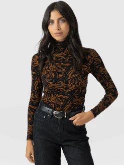 Tempest Roll Neck - Brown Zebra