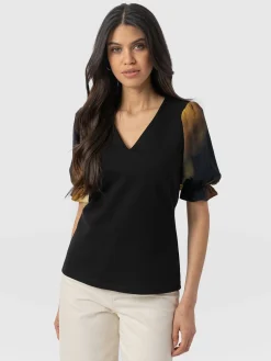 Tori Puff Sleeve Top - Yellow Gradient
