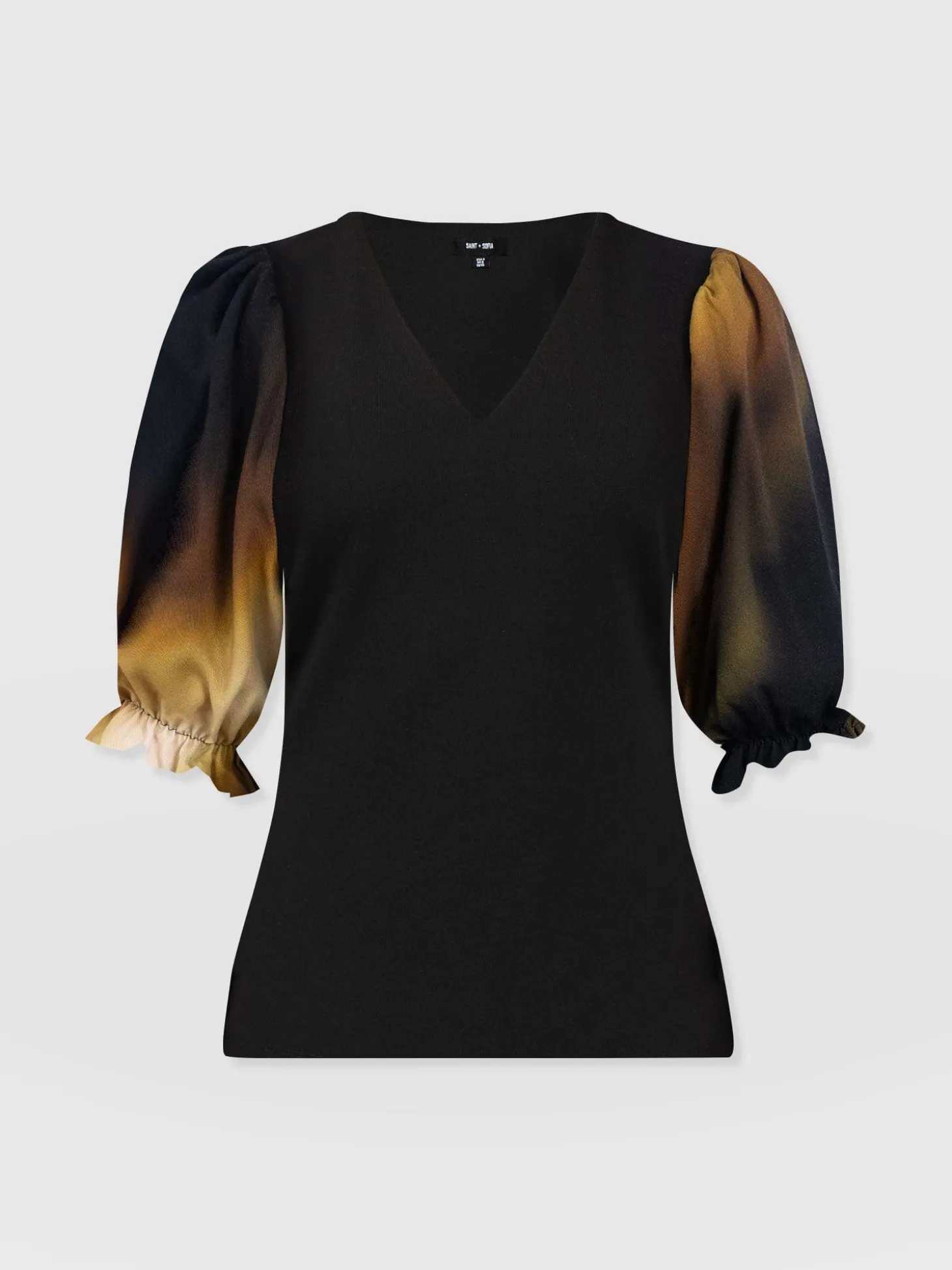 Tori Puff Sleeve Top - Yellow Gradient
