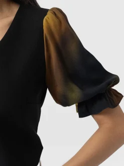 Tori Puff Sleeve Top - Yellow Gradient