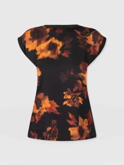 Turn Up Contrast Tee - Autumn Floral