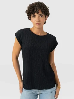 Turn Up Tee - Black Textured