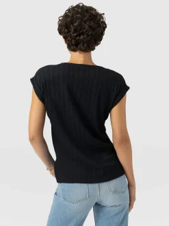 Turn Up Tee - Black Textured