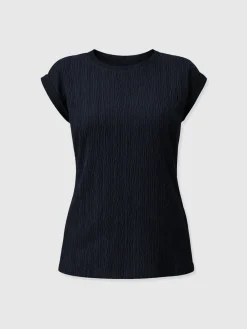 Turn Up Tee - Navy Textured
