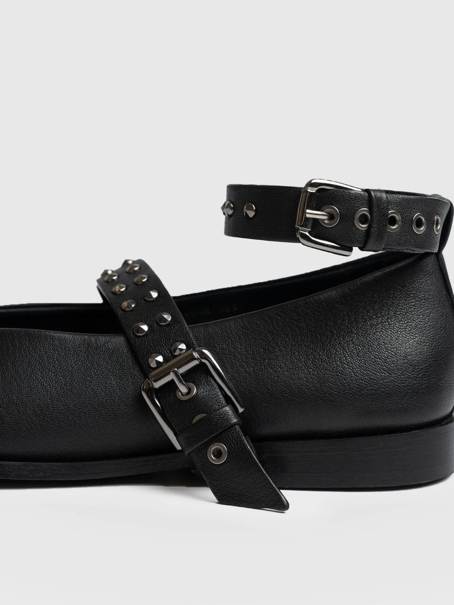Vega Studded Ballerina Flats - Black