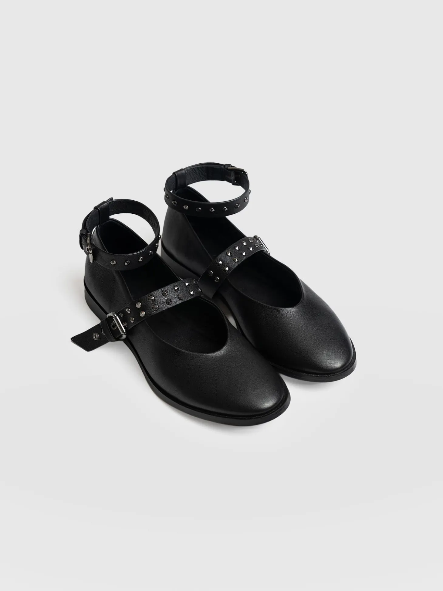 Vega Studded Ballerina Flats - Black