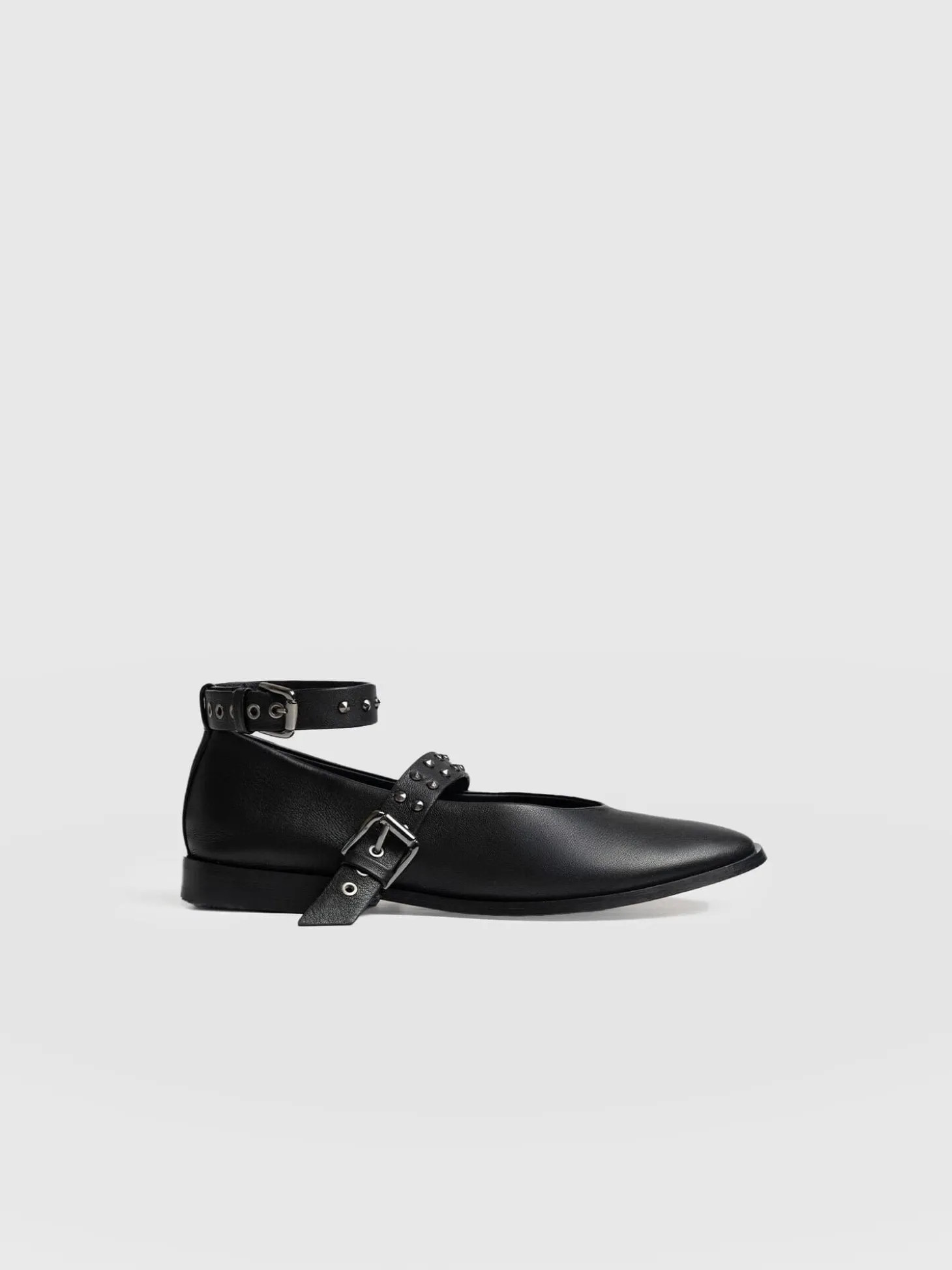 Vega Studded Ballerina Flats - Black