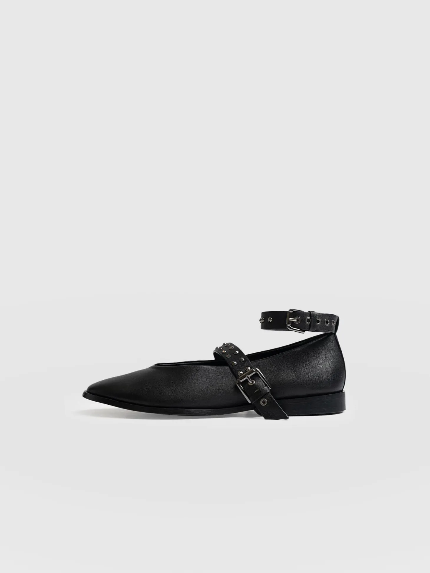Vega Studded Ballerina Flats - Black