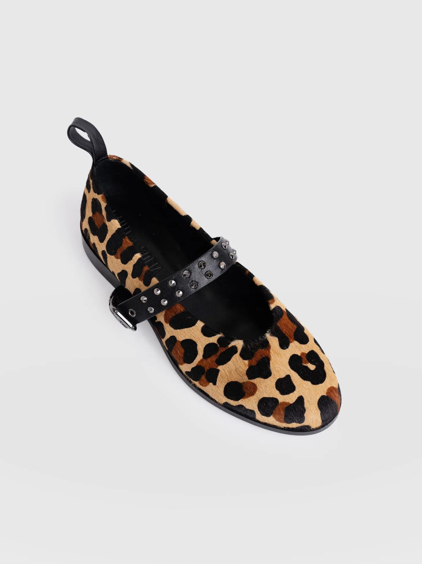 Vega Studded Ballerina Flats - Leopard