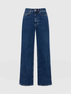 Wide Leg Jeans - Mid Blue