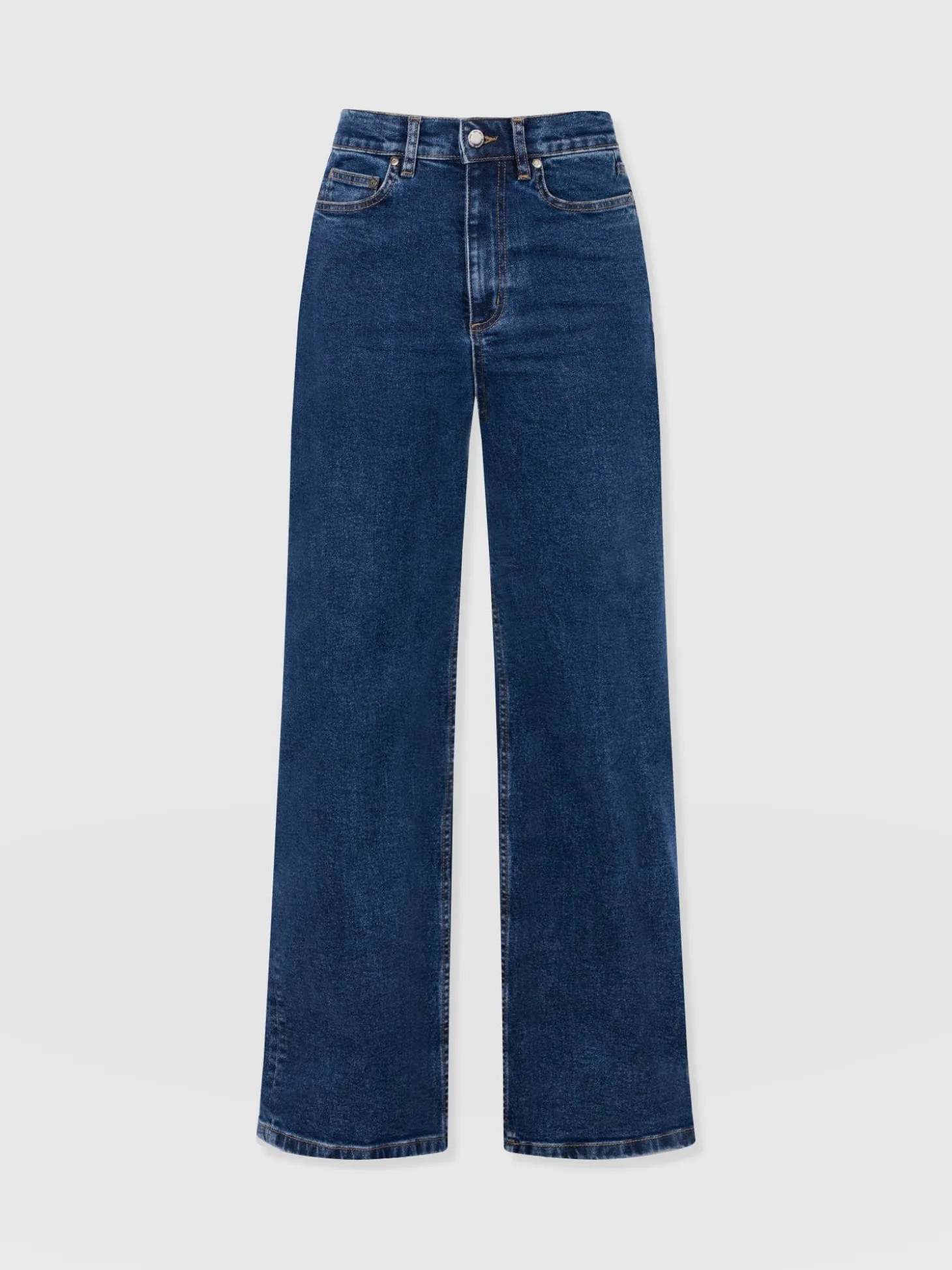 Wide Leg Jeans - Mid Blue