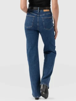 Wide Leg Jeans - Mid Blue