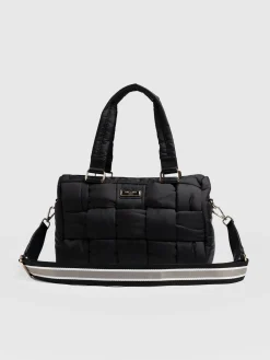 Woven Duffle Bag - Black/Grey