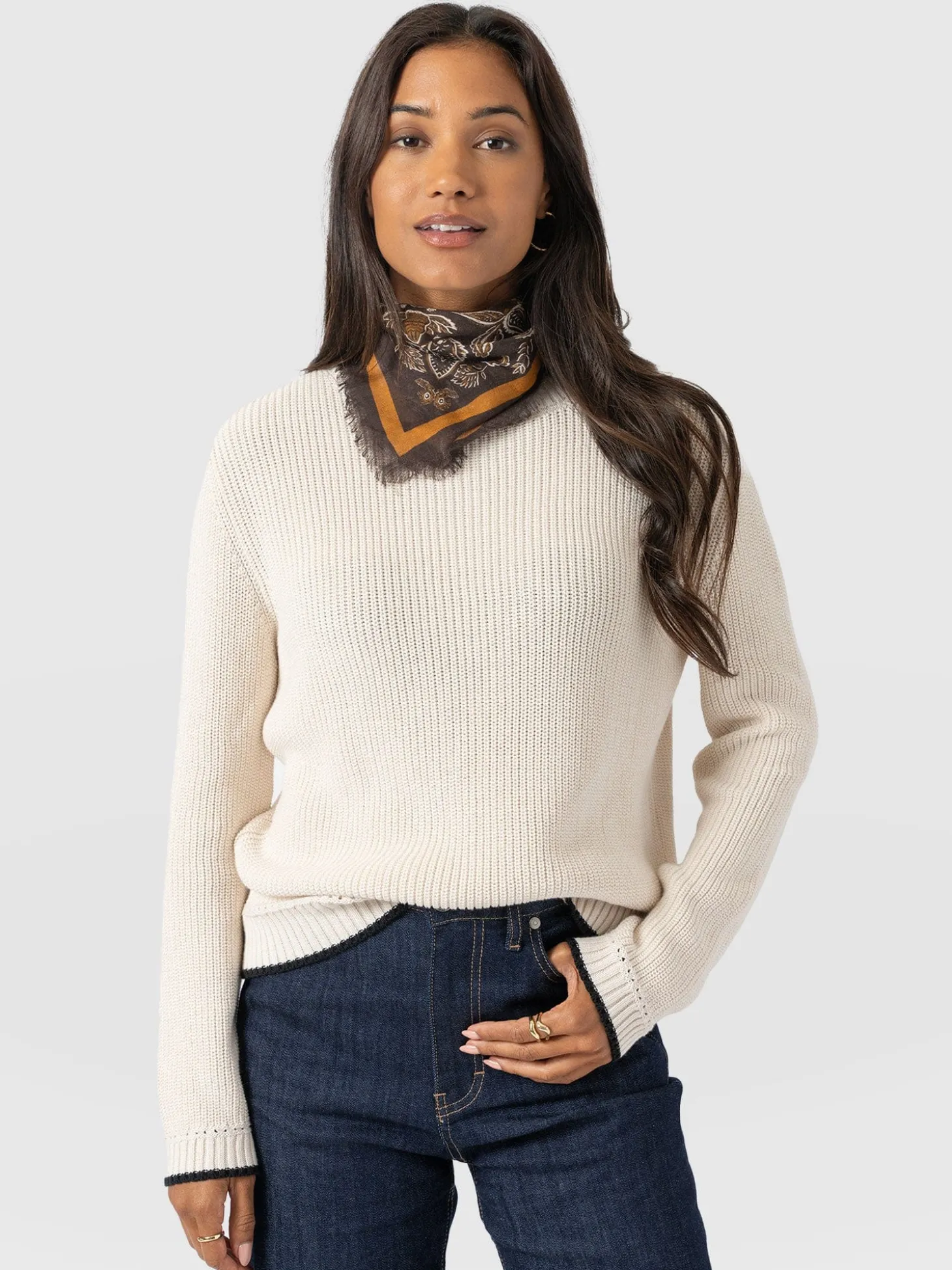 Wren Paisley Scarf - Brown
