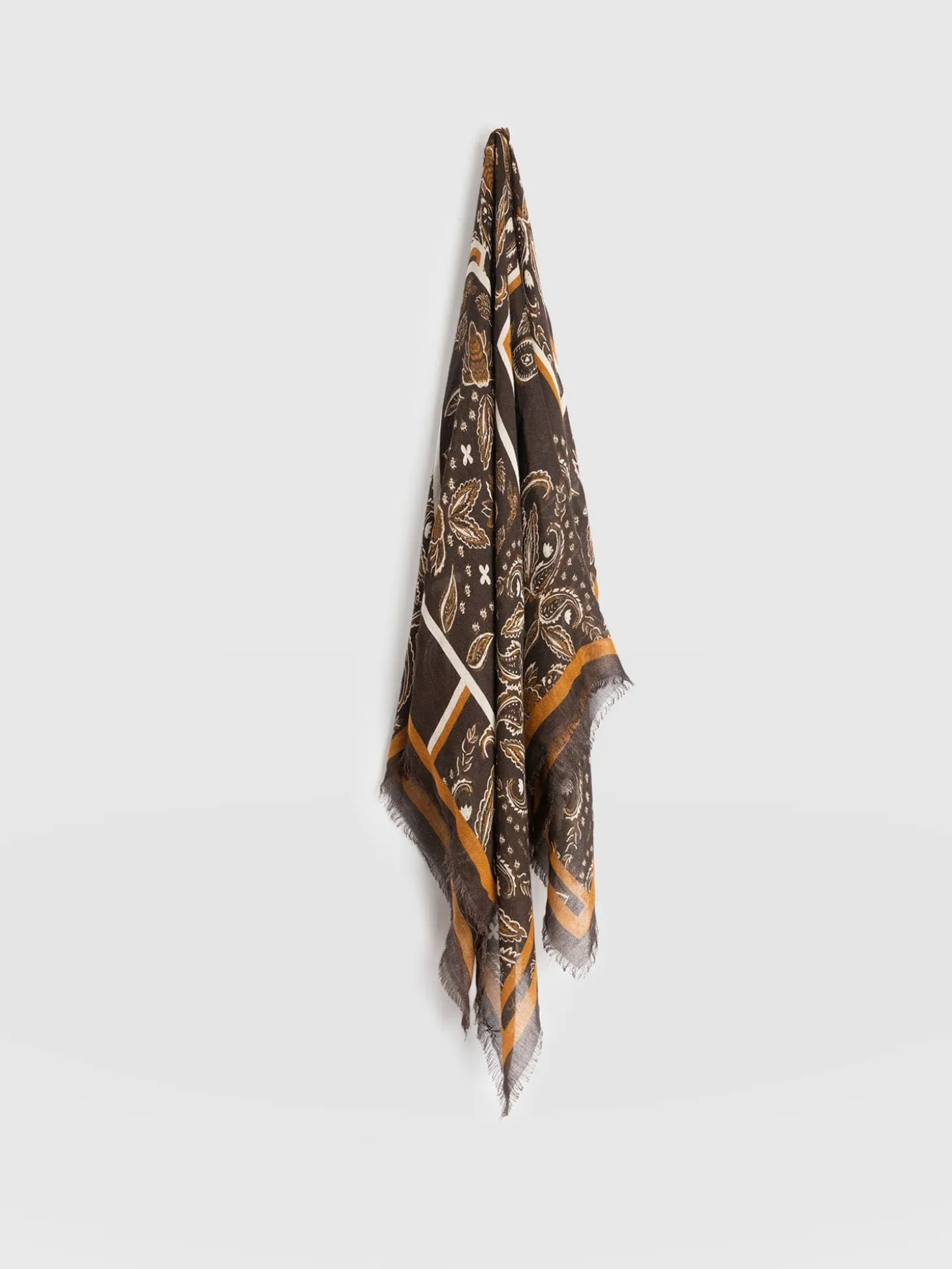Wren Paisley Scarf - Brown