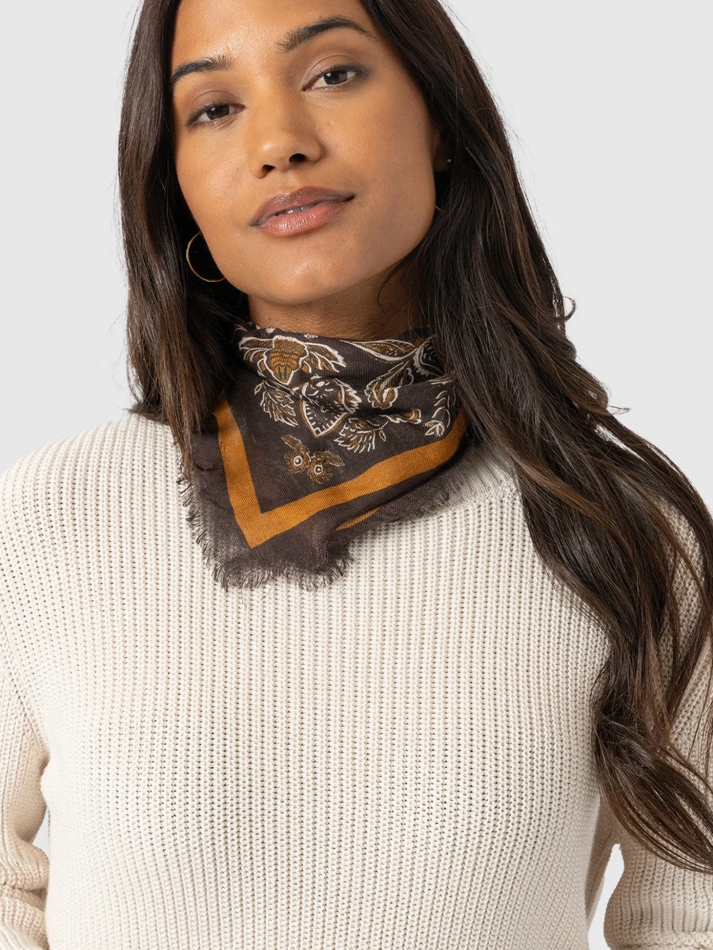 Wren Paisley Scarf - Brown