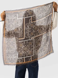 Wren Paisley Scarf - Brown