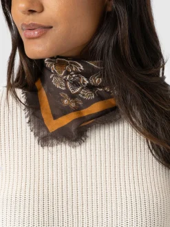 Wren Paisley Scarf - Brown
